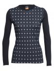 Icebreaker  WMNS OASIS LS CREWE ALIGN  (Black/Snow/Black)