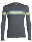 Icebreaker  MENS OASIS LS CREWE CORONET STRIPE  (Monsoon/Cactus)