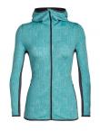 Icebreaker WMNS AWAY LS ZIP HOOD SHOWERS (Ocean/Monsoon)