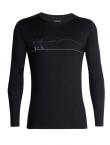 Icebreaker MENS 200 OASIS DELUXE RAGLAN LS CREWE SINGLE LINE SKI (Black)