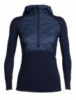 Icebreaker WMNS ELLIPSE LS HALF ZIP HOOD (Midnight Navy/Ice Blue)
