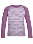 Icebreaker  KIDS OASIS LS CREWE DIAMOND LINE (Silk Hthr/Eggplant)
