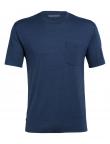 Icebreaker MENS NATURE DYE DRAYDEN SS POCKET CREWE (True indigo DK)