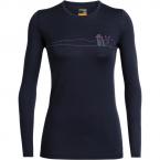 Icebreaker WMNS 200 OASIS LS CREWE SKIS IN SNOW (Midnight Navy)