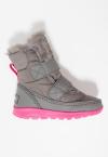 Sorel CHILDRENS WHITNEY STRAP BOOT (quarry/ultra pink)