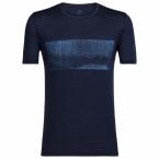 Icebreaker MENS TECH LITE SS CREWE HARD RAIN (Midnight Navy)