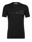 Icebreaker MENS TECH LITE SS CREWE SINGLE LINE (Black)