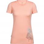 Icebreaker WMNS TECH LITE SS LOW CREWE THROUGH THE FOREST (Sorbet)