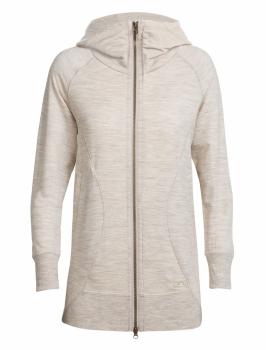 Icebreaker  WMNS DIA LONG HOODED JACKET (Fawn HTHR)