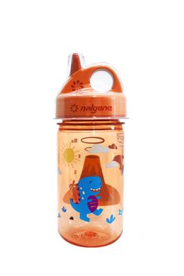 NALGENE KINDERFLASCHE 'GRIP-N-GULP' (0,35 L mit Deckel orange Vulkan)