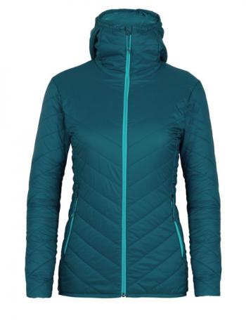 Icebreaker WMNS HYPERIA HOODED JACKET (Kingfisher/ARCTIC TEAL)