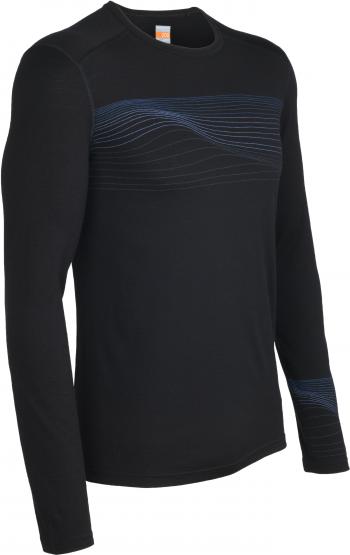 Icebreaker Mens OASIS LS CREWE SURGE (Black)