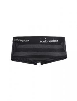 Icebreaker  WMNS SPRITE HOT PANTS  (Black/Jet HTHR/Stripe)