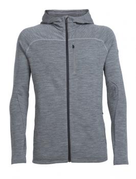 Icebreaker  MENS MT ELLIOT LS HOOD  (Gritstone HTHR/Gritstone HTHR/Black)