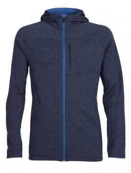 Icebreaker  MENS MT ELLIOT LS HOOD  (Fathom HTHR/Pelorus/Pelorus)