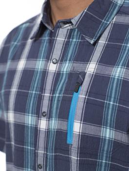 Icebreaker  MENS COMPASS II SS SHIRT PLAID (Fanthom HTHR/Cyan)