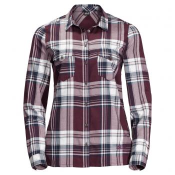 Jack Wolfskin STALHEIM FLANNEL SHIRT WMN (burgundy checks)