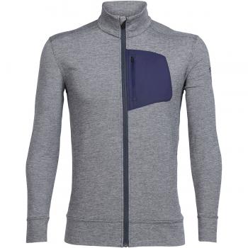 Icebreaker  MENS MOMENTUM LS ZIP (Admiral HTHR/Snow/Stealth)