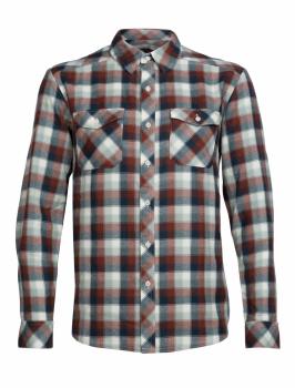 Icebreaker  MENS LODGE LS FLANNEL SHIRT (Saddle/Nori HTHR/Plaid)