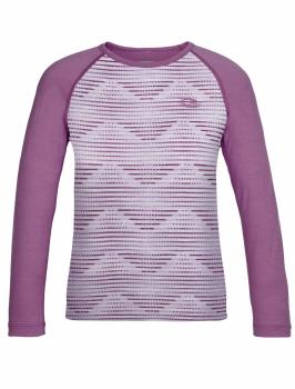 Icebreaker  KIDS OASIS LS CREWE DIAMOND LINE (Silk Hthr/Eggplant)