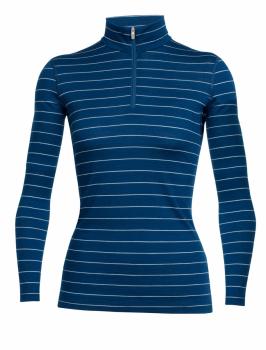 Icebreaker  WMNS OASIS LS HALF ZIP (Largo/Ice Blue/Stripe)