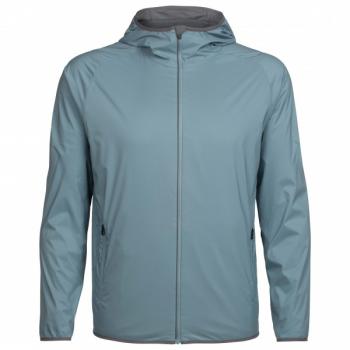 Icebreaker MENS CORIOLIS HOODED WINDBREAKER (Vapour/Metal)