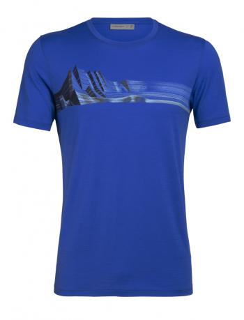 Icebreaker MENS TECH LITE SS CREWE MONT BLANC MOIRE (Lapis)