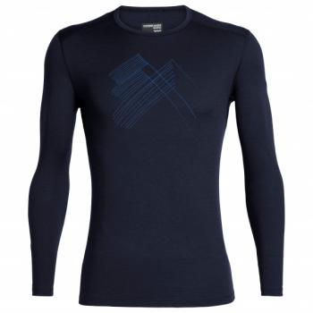Icebreaker MENS 200 OASIS LS CREWE SNAP HEAD (Midnight Navy)